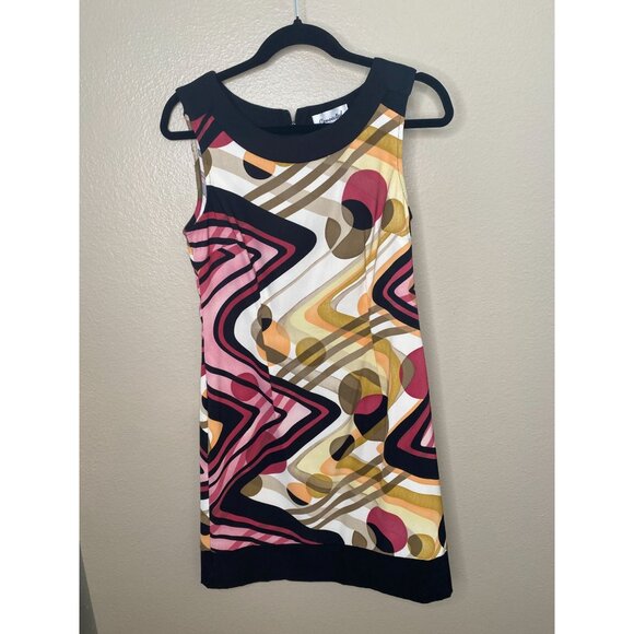 Connected Womens Geometric Print Sleeveless Dress 10‎ Multicolor Modern Style - Picture 2 of 6